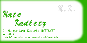 mate kadletz business card